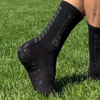 CZARNE SKARPETY PIŁKARSKIE ANTYPOŚLIZGOWE GRIPSOCKS.PL