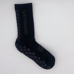 3x GRIPSOCKS.PL CARBON - Czarne Skarpety Antypoślizgowe