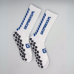 3x GRIPSOCKS.PL AZURE - Biało-Niebieskie Skarpety Antypoślizgowe
