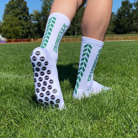 3x GRIPSOCKS.PL FRESH - Biało-Zielone Skarpety Antypoślizgowe