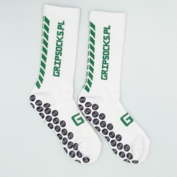 3x GRIPSOCKS.PL FRESH - Biało-Zielone Skarpety Antypoślizgowe